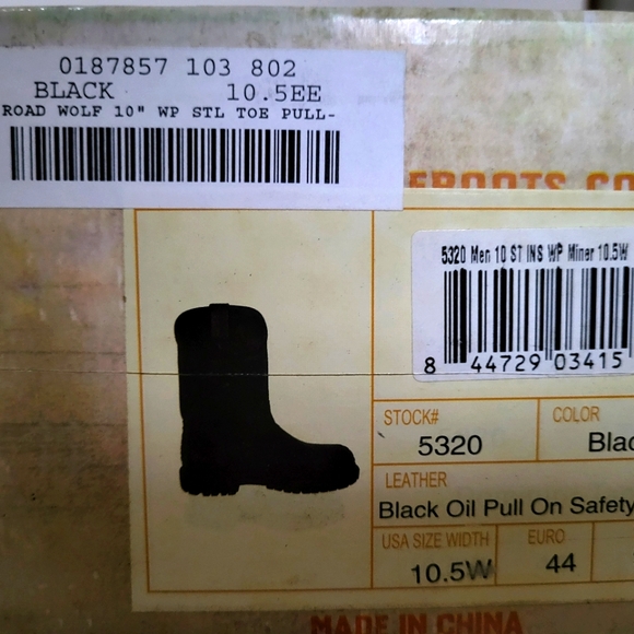 Road Wolf pull on riding boots. 10 1/2 wide, black, leather upper. Like new. - Picture 6 of 6